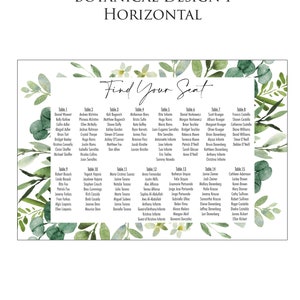 Wedding Table Chart Seat Assignment Sign PRINTED NOT DIGITAL Personalized Foamcore Shipped overnight by table or alphabetical image 2