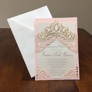 Laser Cut Quinceanera Invitations, Birthday Crown, Birthday Invitations, Custom Invitations, Quince Invitations, Laser Cut Invitations