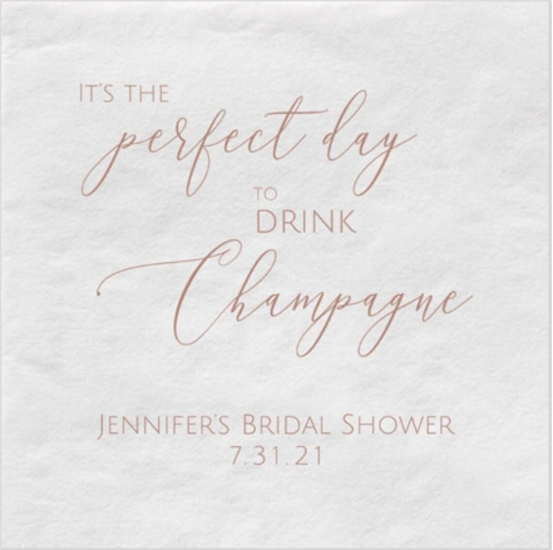 Personalized Bridal Shower Cocktail Napkins Foil Printed Etsy