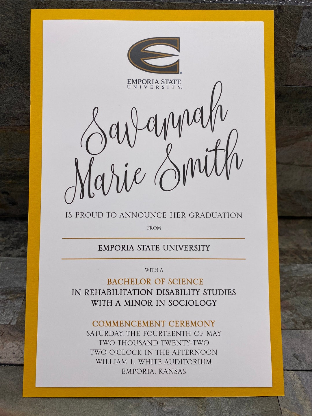 Emporia State University or ANY College Graduation Invitations or