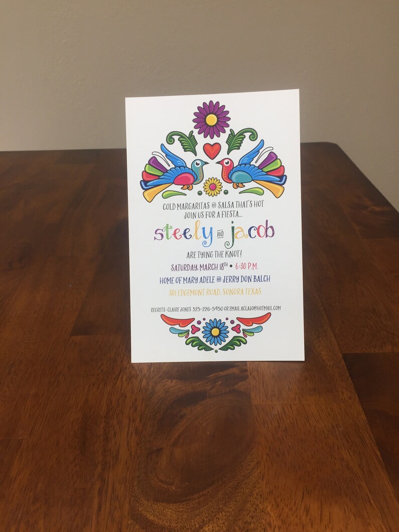Qty 25 Mexican Fiesta Invitation Couples Shower Mexican Party Invitation Wedding Fiesta Invitation Rehearsal Dinner Invitation wenvelopes