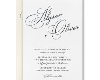 Minimalist Calligraphy Wedding Invitation Suite