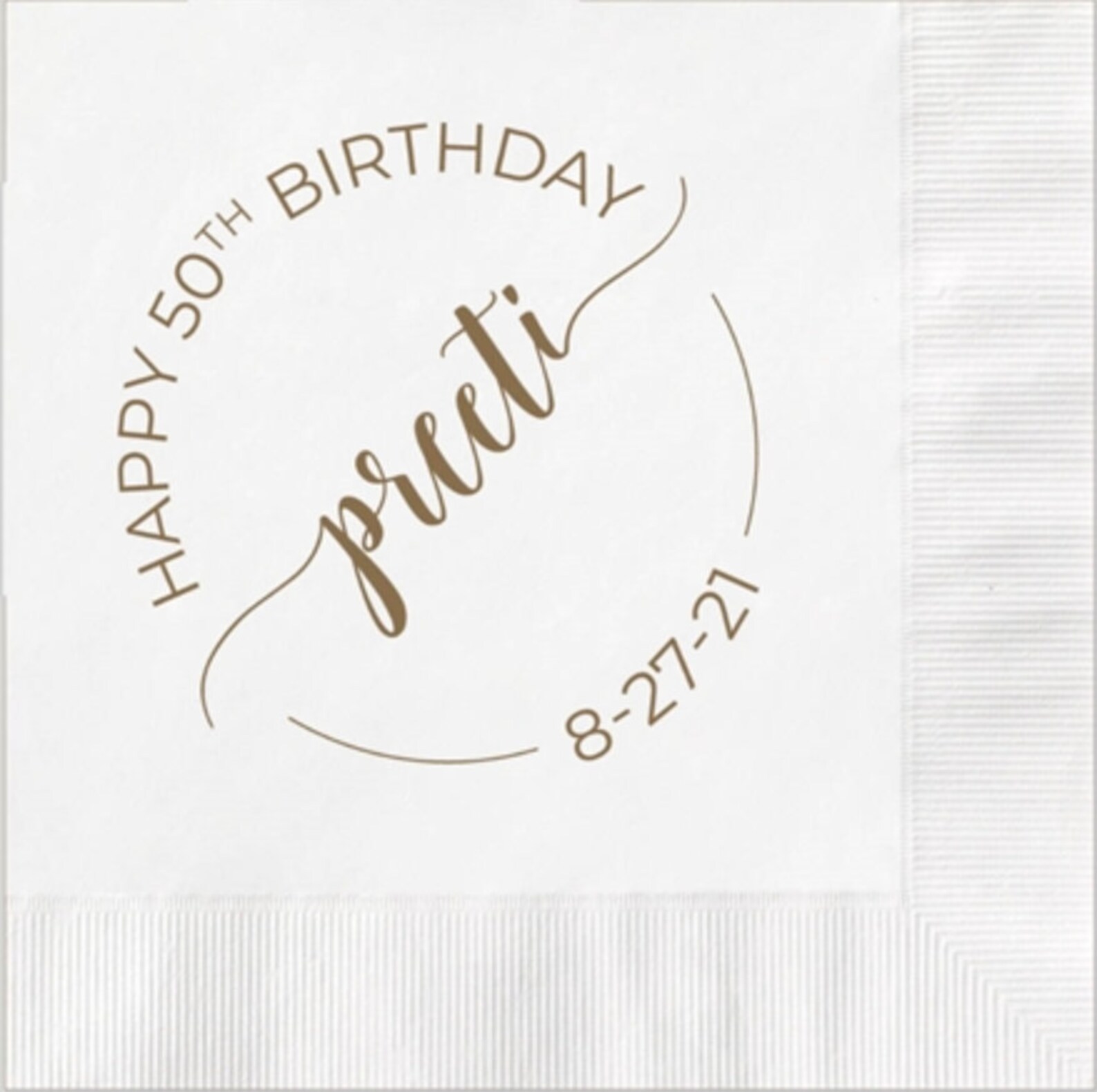 Custom Foil Birthday Napkins Personalized Cocktail Napkins Etsy