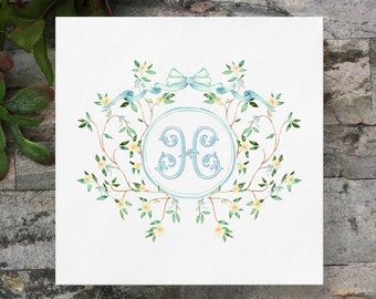 Magnolia Custom Crest Napkins: Personalized Wedding, Bridal Shower