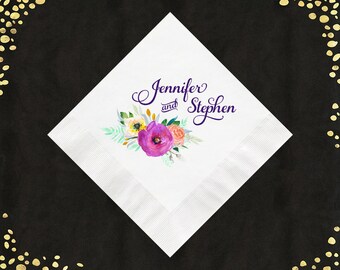 100+ Full Color Wedding Napkins Luncheon Napkins Beverage Napkins Cake Napkins Custom Personalized Napkins Party Napkins Floral Napkins