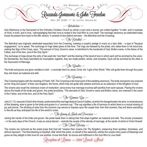 Serbian Orthodox Wedding Program Silhouette Program Traditional shops Serbian Program Orthodox Wedding Program