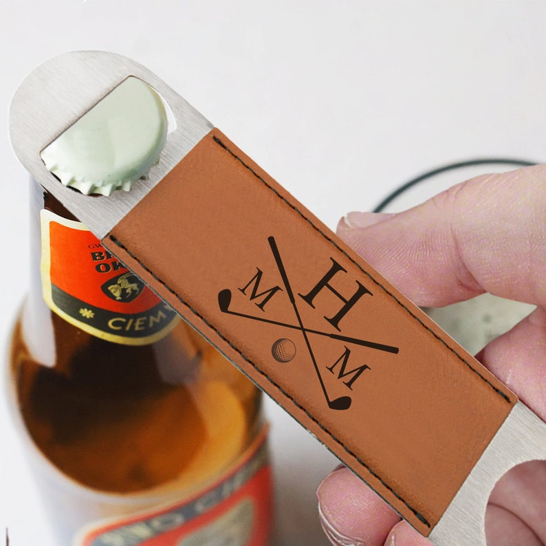 Custom Engraved Vegan Leather Bottle Opener Shower Housewarming Gift Monogram Monogrammed Personalized FREE SHIPPING 48 HOURS