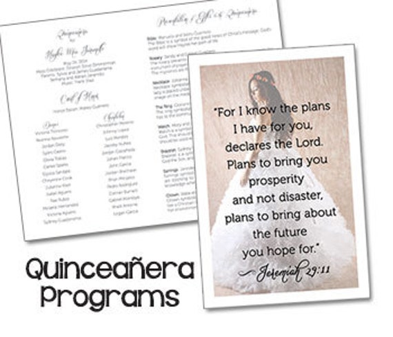 quinceanera programs sweet 15 programs mis quince anos etsy