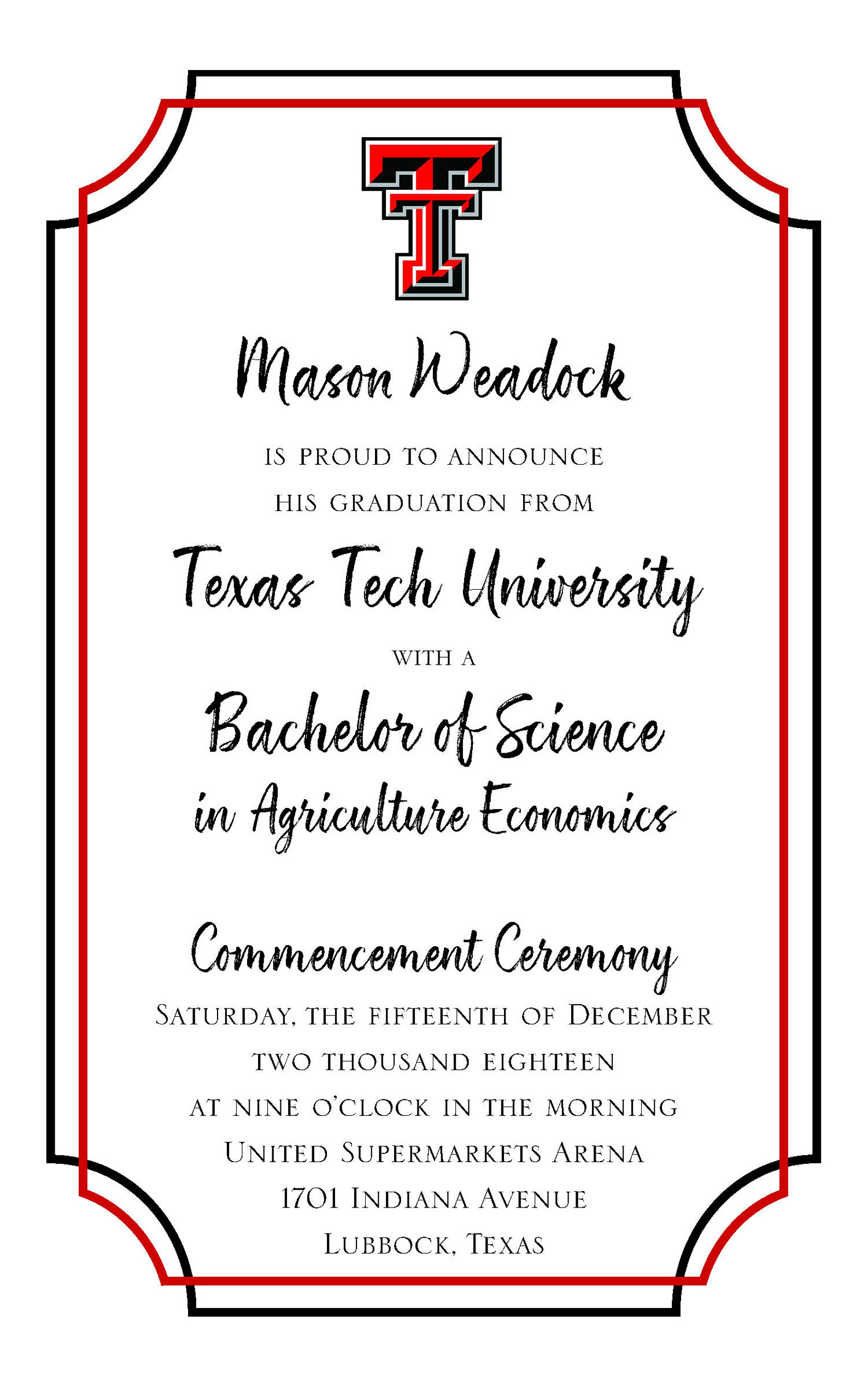 College Graduation Invitation Texas A&M University San Antonio Etsy