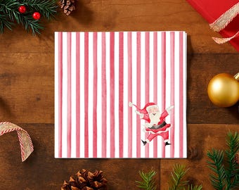 Jolly Santa Watercolor Holiday Cocktail Napkins - Add your Personalization!
