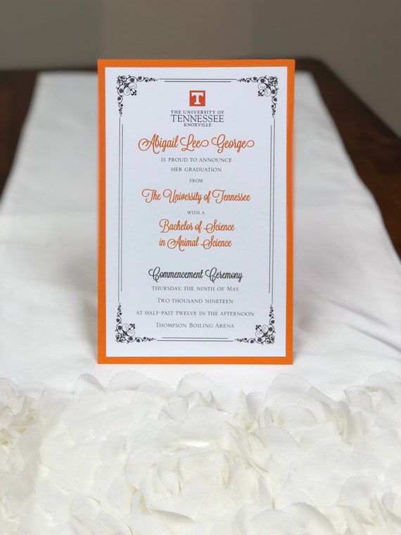 university of tennessee ut vols graduation invitations custom any university degree layered announcements graduation qty 25 commencement invitations