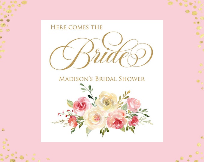 Personalized Bridal Shower Cocktail Napkins Blush Cream Ivory Etsy