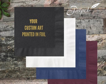 Custom Foil Printed Napkins: Personalized Wedding or Party Decor
