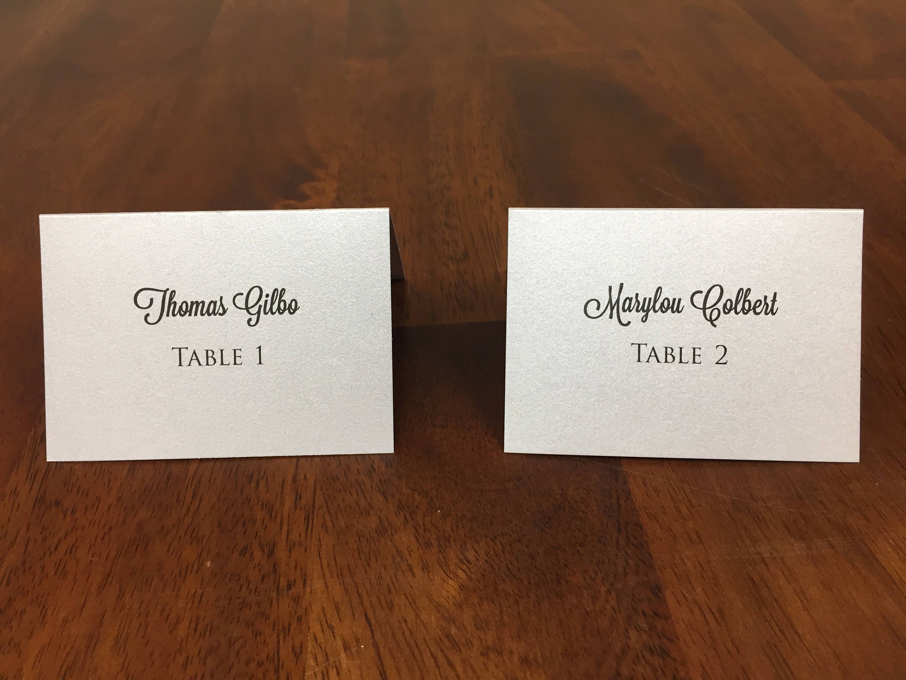 Personalized Place Cards Folded Place Cards Printed from Etsy