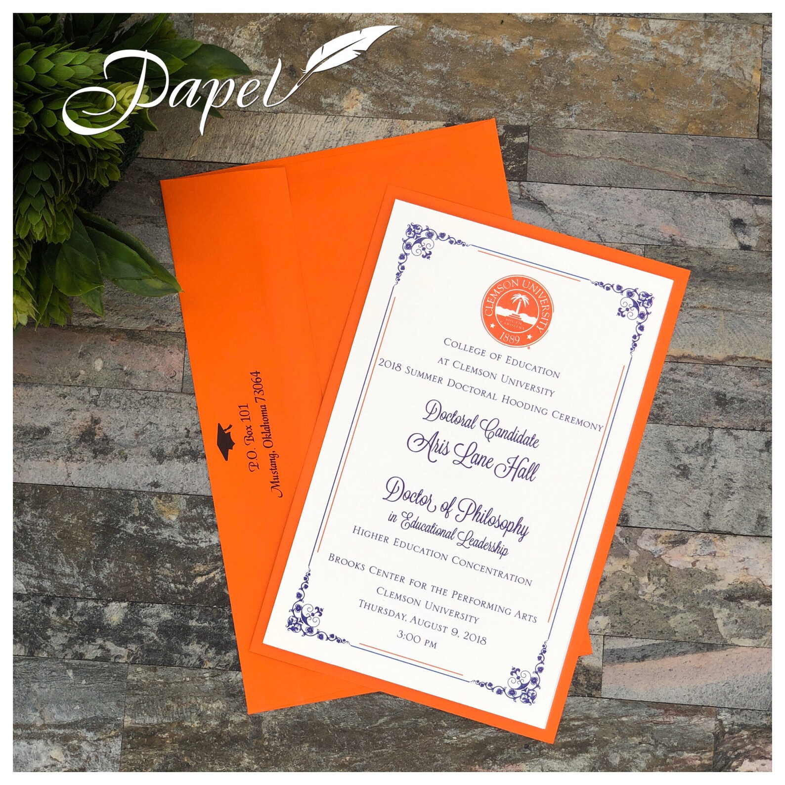 Clemson University Graduation Invitation or Announcement Etsy