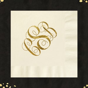 Foil Wedding Napkins: Personalized Cocktail or Luncheon Napkins