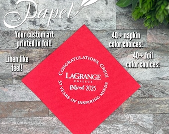 Custom Foil Wedding Napkins: Linen-Like, Personalized Party Napkins