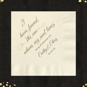 Personalized Foil Wedding Napkins: Song of Solomon