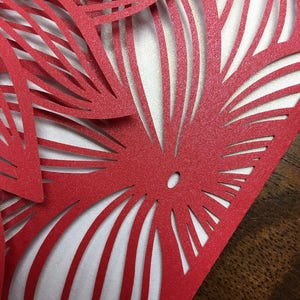 Poinsettia Christmas Laser Cut Wedding Party Invitations Wedding Die Cut Laser Cut Traditional Wedding Invitations Laser Cut image 2