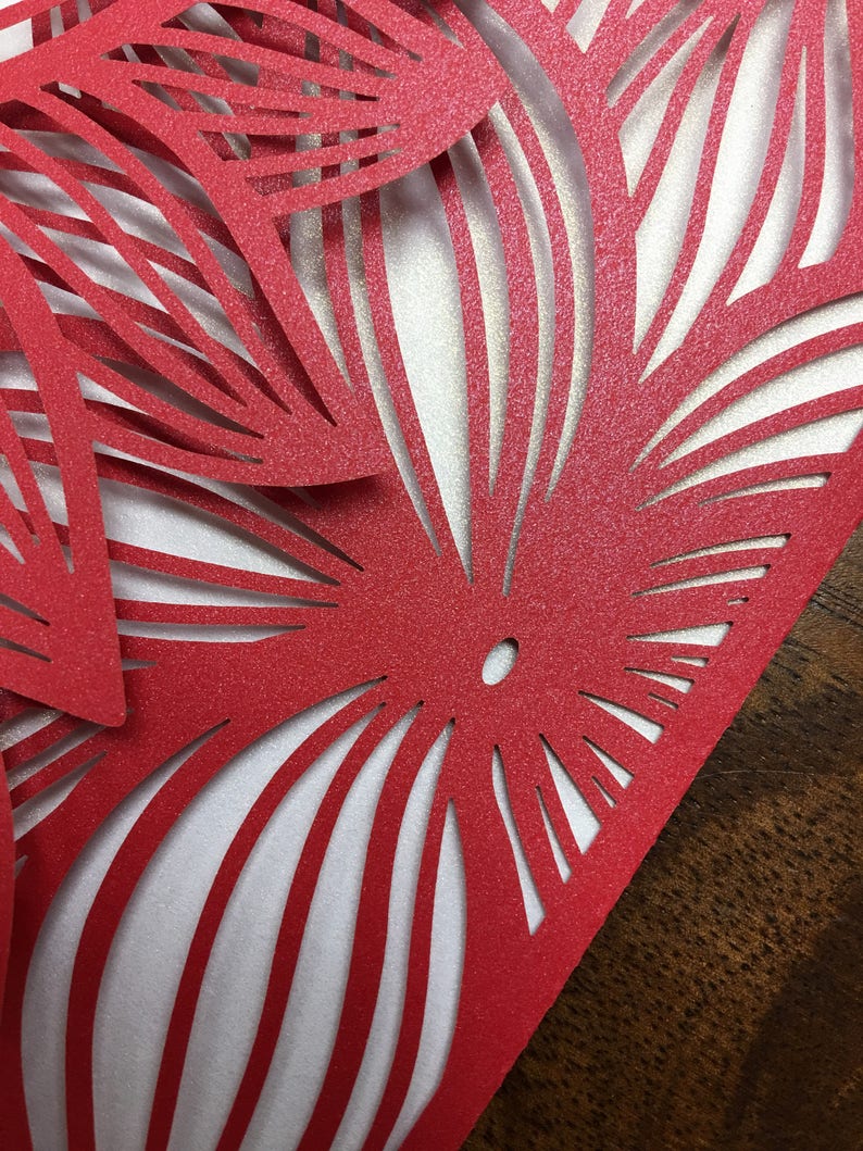 Poinsettia Christmas Laser Cut Wedding Party Invitations Wedding Die Cut Laser Cut Traditional Wedding Invitations Laser Cut image 2