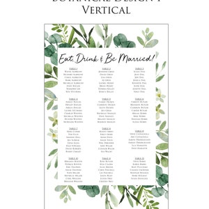 Wedding Table Chart Seat Assignment Sign PRINTED NOT DIGITAL Personalized Foamcore Shipped overnight by table or alphabetical image 3