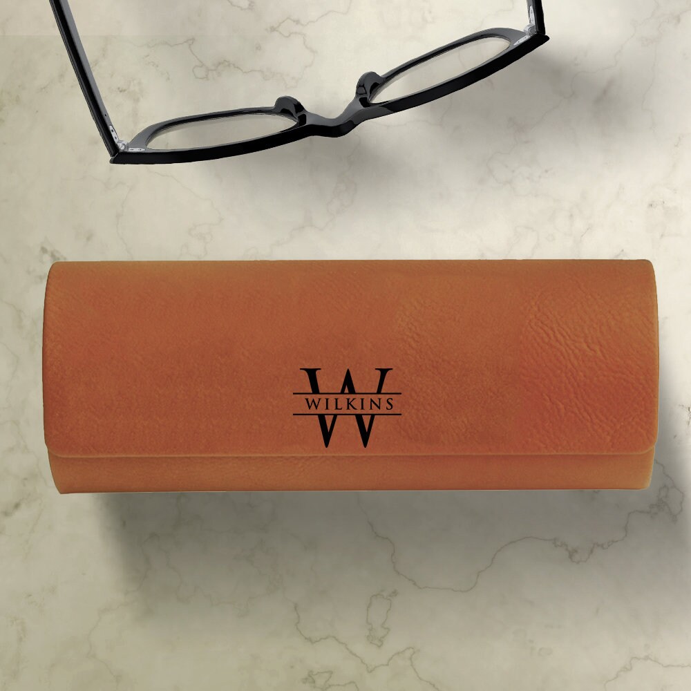 Monogram Vegan Leather Eyeglass Case: Personalized  display picture 3