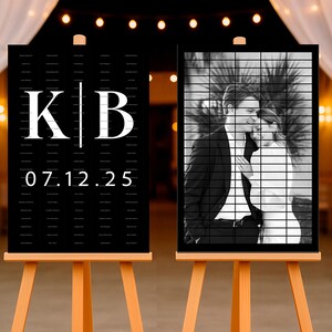 Wedding Table Chart Personalized Guest Notes – Custom Canvas Seating Display & Keepsake | Peel to Reveal Photo Sign | Picture Seating Chart