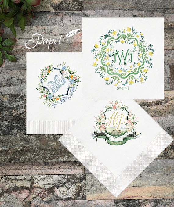 Personalized wedding napkins hot sale