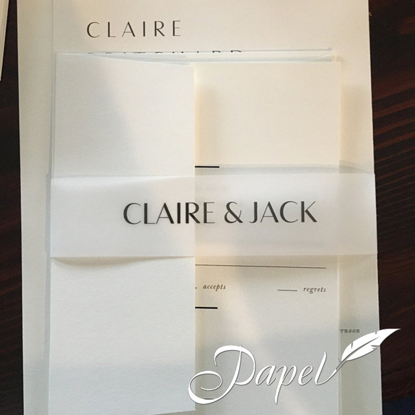 Vellum Belly Bands Printed in Ink any Ink Color but White Etsy