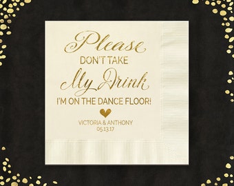 Foil Cocktail Napkins: Personalized Wedding Decor