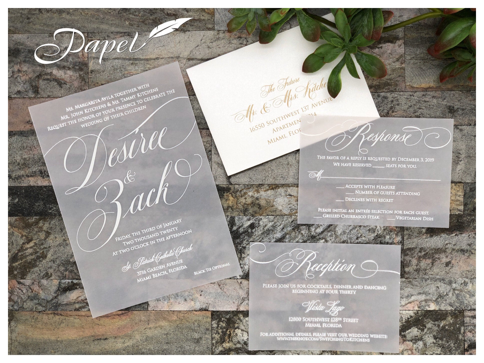 Printed Vellum Wedding Invitations