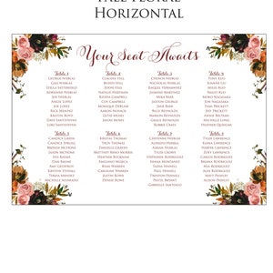 Wedding Table Chart Seat Assignment Sign PRINTED - NOT DIGITAL ...