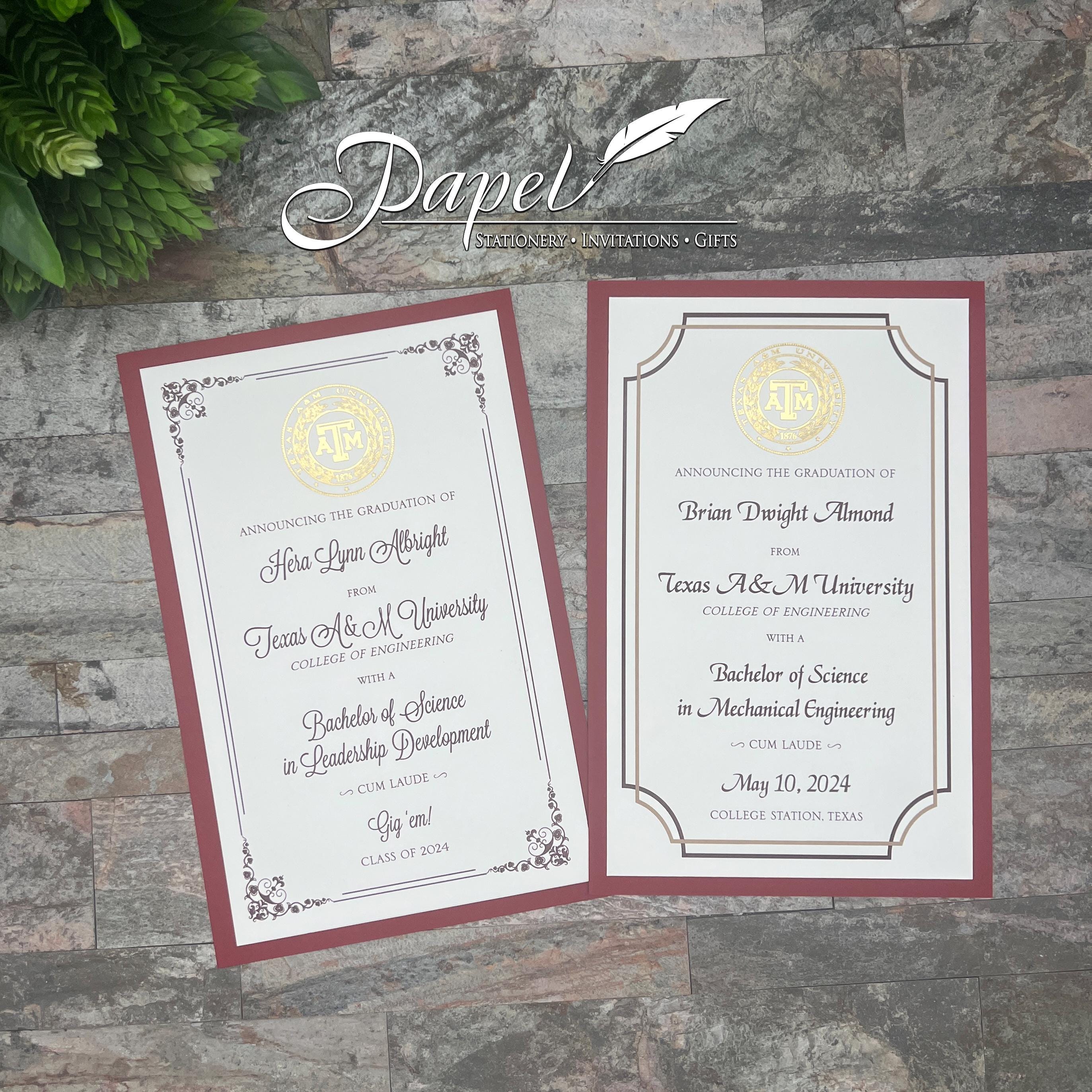 Tamucc Graduation Invitation Designs Texas A And M Graduation