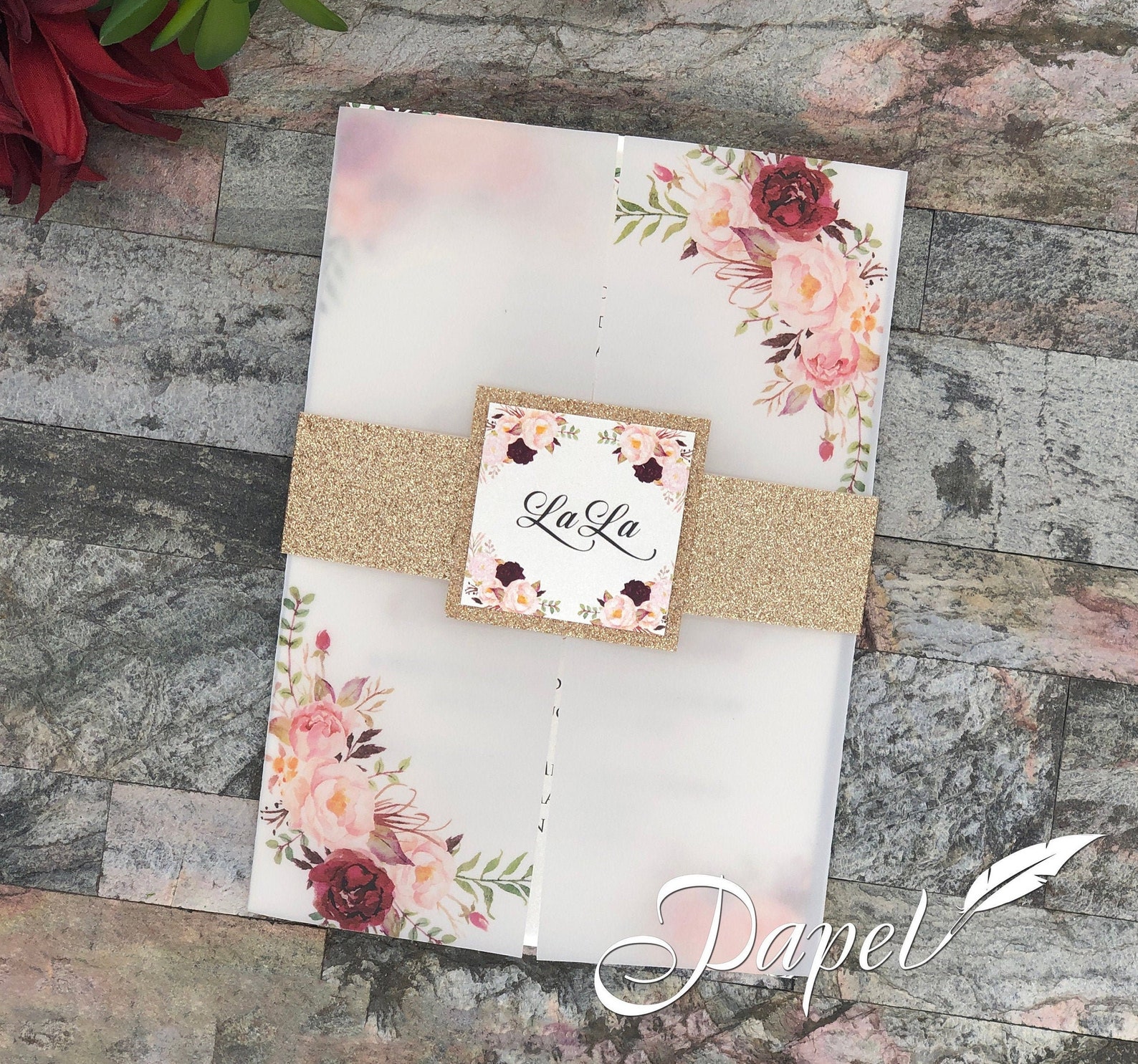 Vellum Cover Quinceañera or Wedding Invitations Spanish or Etsy