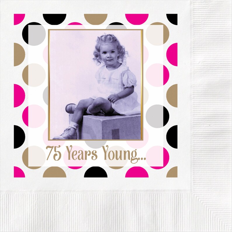 Custom Photo Birthday Cocktail Napkins Personalized Photo Etsy