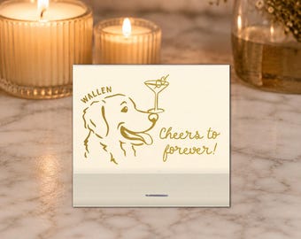 Custom Dog Wedding Matchbooks, Personalized Pet Portrait Matches, Wedding Favor Matchbooks, Custom Dog Wedding Favors, Cocktail Hour Matches