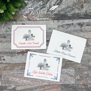 Universität von Florida Abschlussfeier Dankeskarten, Notecards, Custom Sketch Century Tower, flache Karten oder gefaltete Notecards, Go Gators
