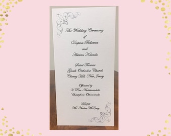 Greek Orthodox Wedding Program: Traditional Tri-fold Design