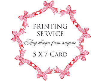 Custom Invitation Printing, 5x7 Card, High-Quality Paper, Free Envelopes