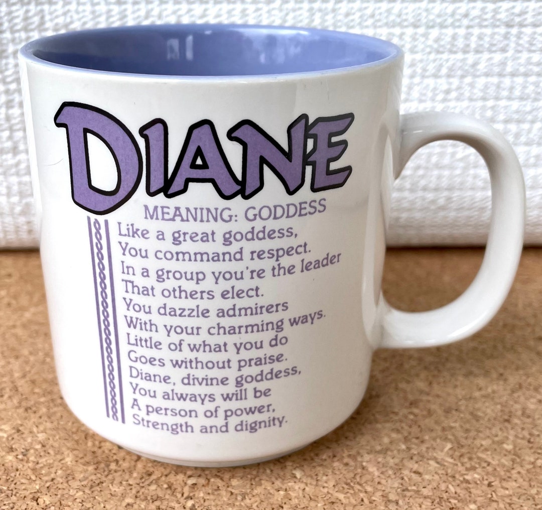 Vtg Diane Name And Meaning Poem Mug Etsy