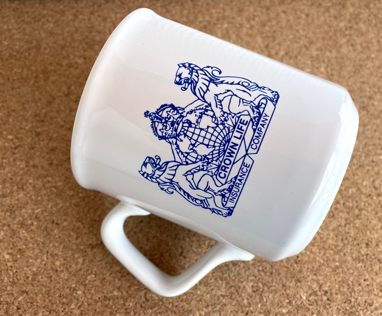 Vtg Crown Life Insurance Company Promotional Mug Logo Made Vtg Crown Life Insurance Company Promotional Mug Logo Made