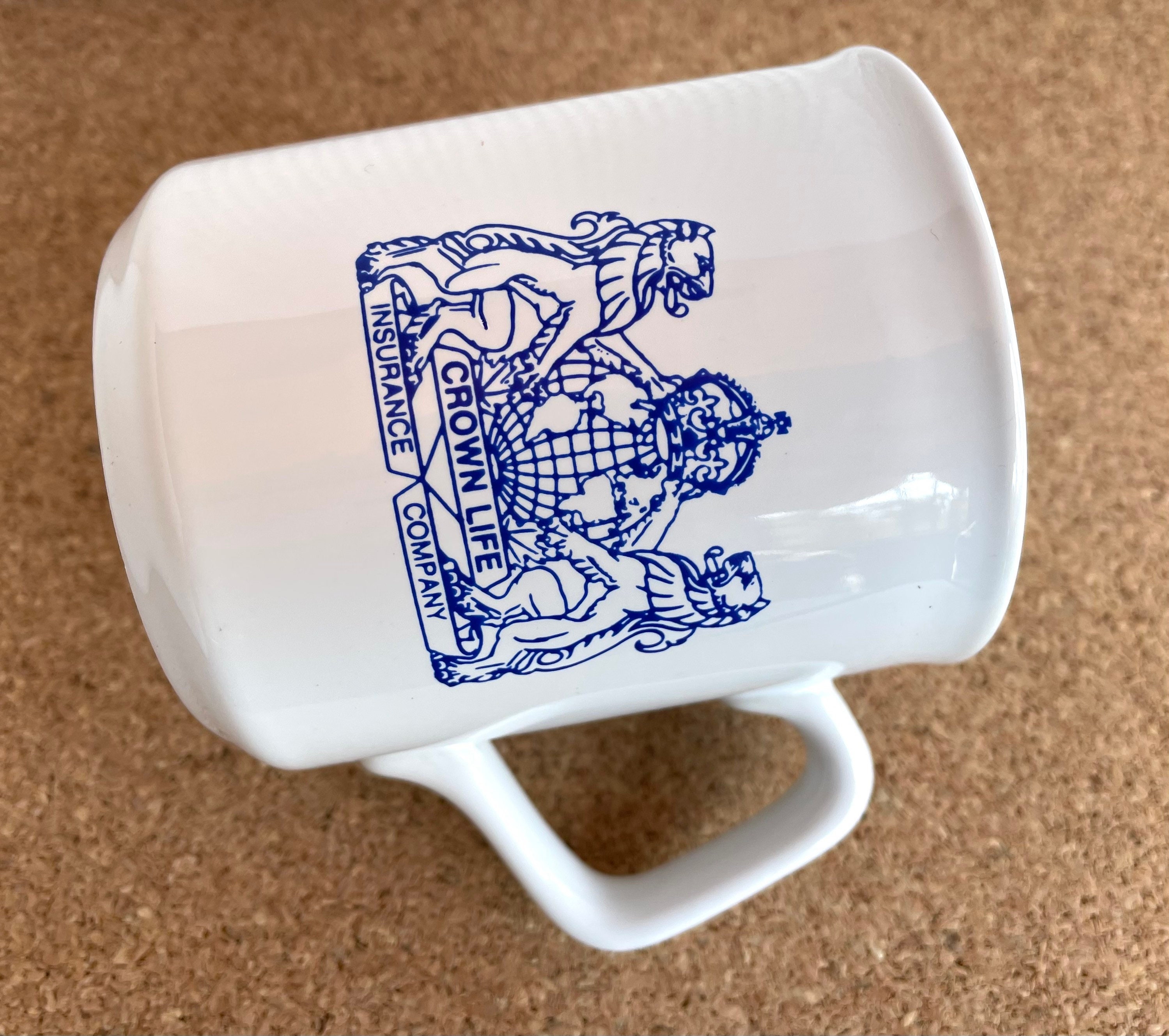 Vtg Crown Life Insurance Company Promotional Mug Logo Made Vtg Crown Life Insurance Company Promotional Mug Logo Made
