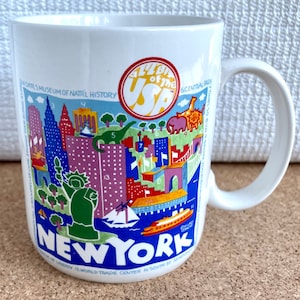 Vtg New York Souvenir Mug, Hillary Vermont, City Mugs, &quot;A Lil&#39; Bit of the USA,&quot; Made in Korea