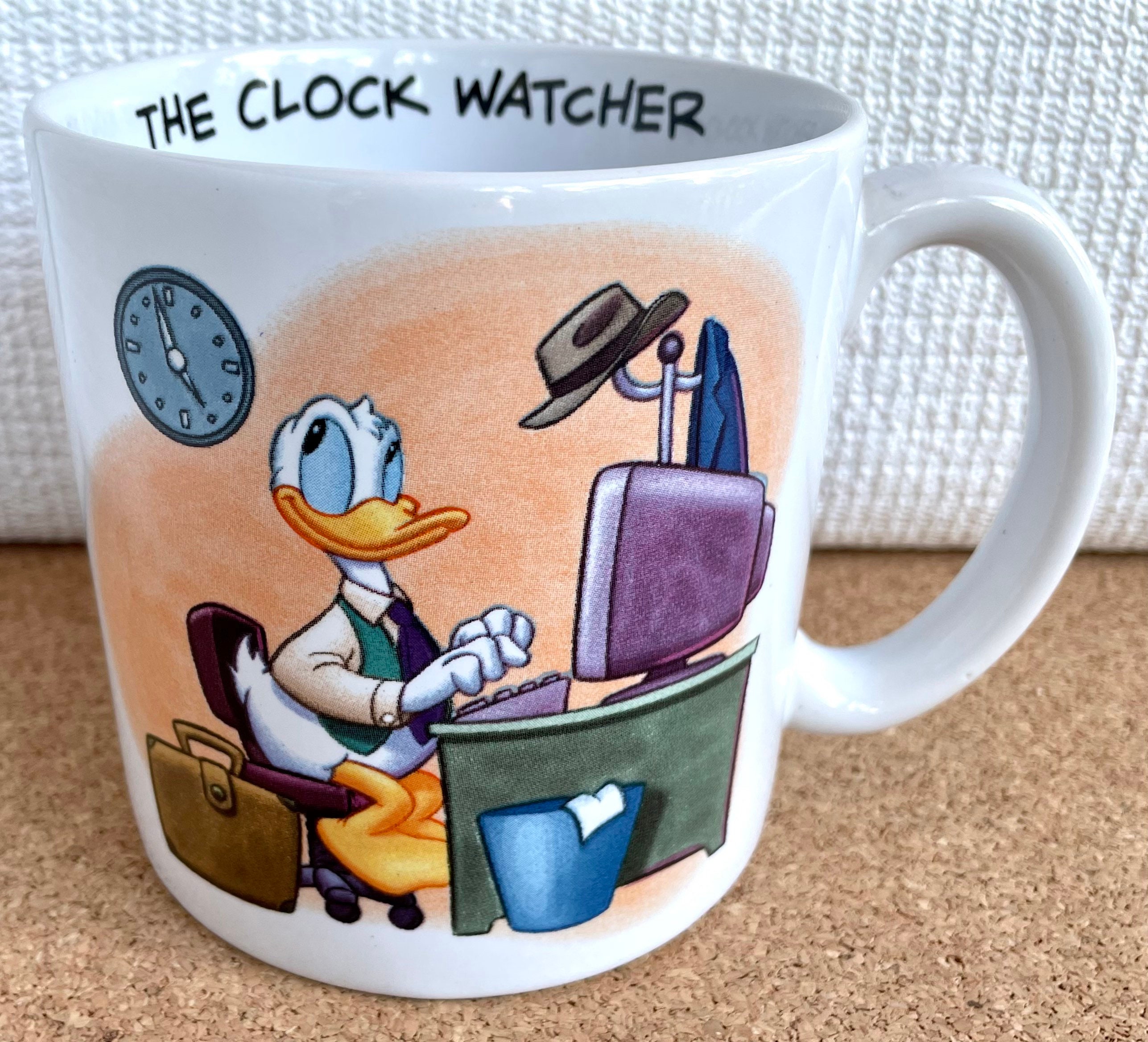 Vtg Donald Duck Mug, Oversized, the Clock Watcher, Office Mug, the Disney  Store, Made in Thailand 