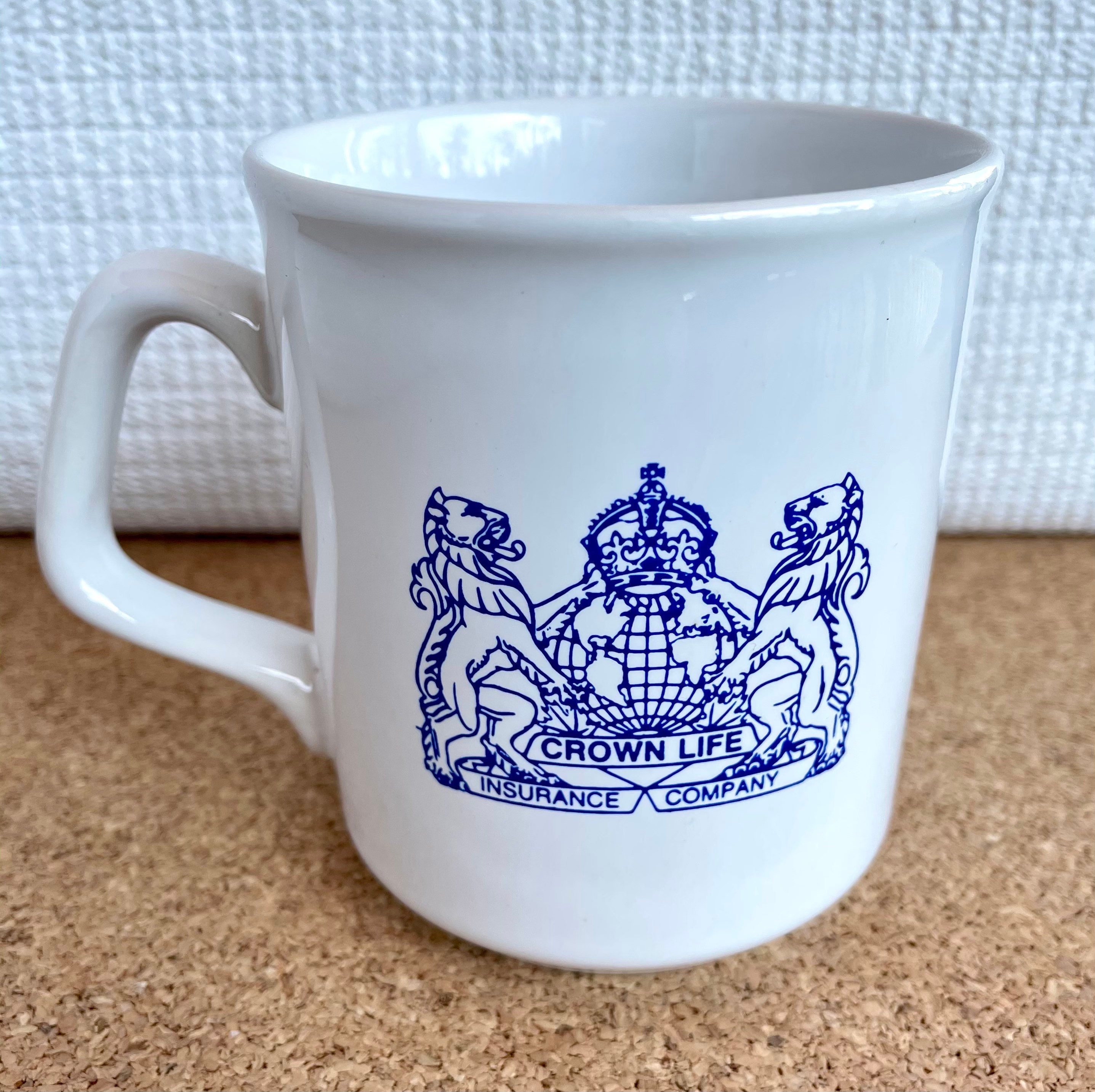 Vtg Crown Life Insurance Company Promotional Mug Logo Made Vtg Crown Life Insurance Company Promotional Mug Logo Made