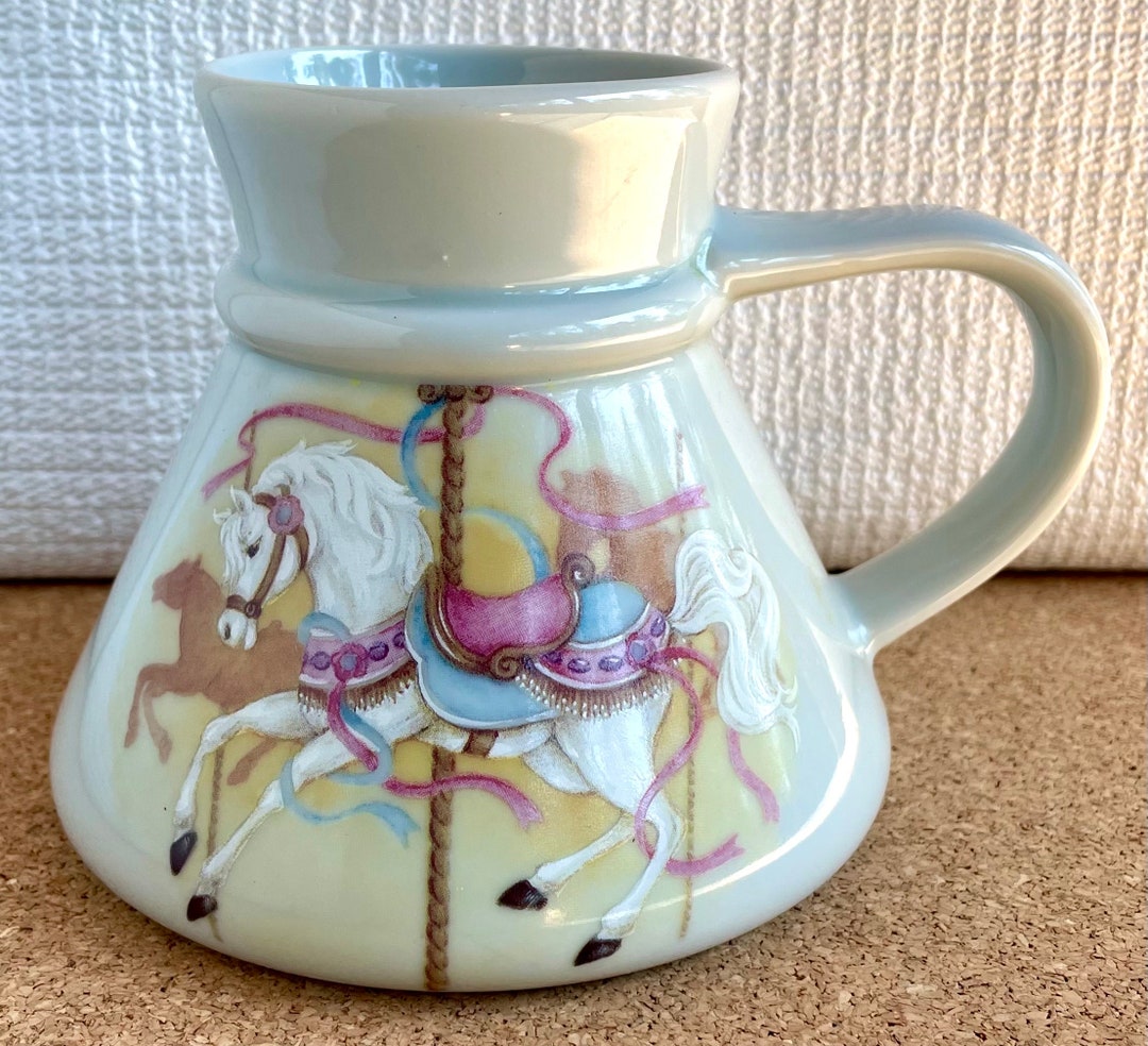 Vtg Carousel Horse Travel Mug, Pastels, Otagiri, Made in Japan - Etsy