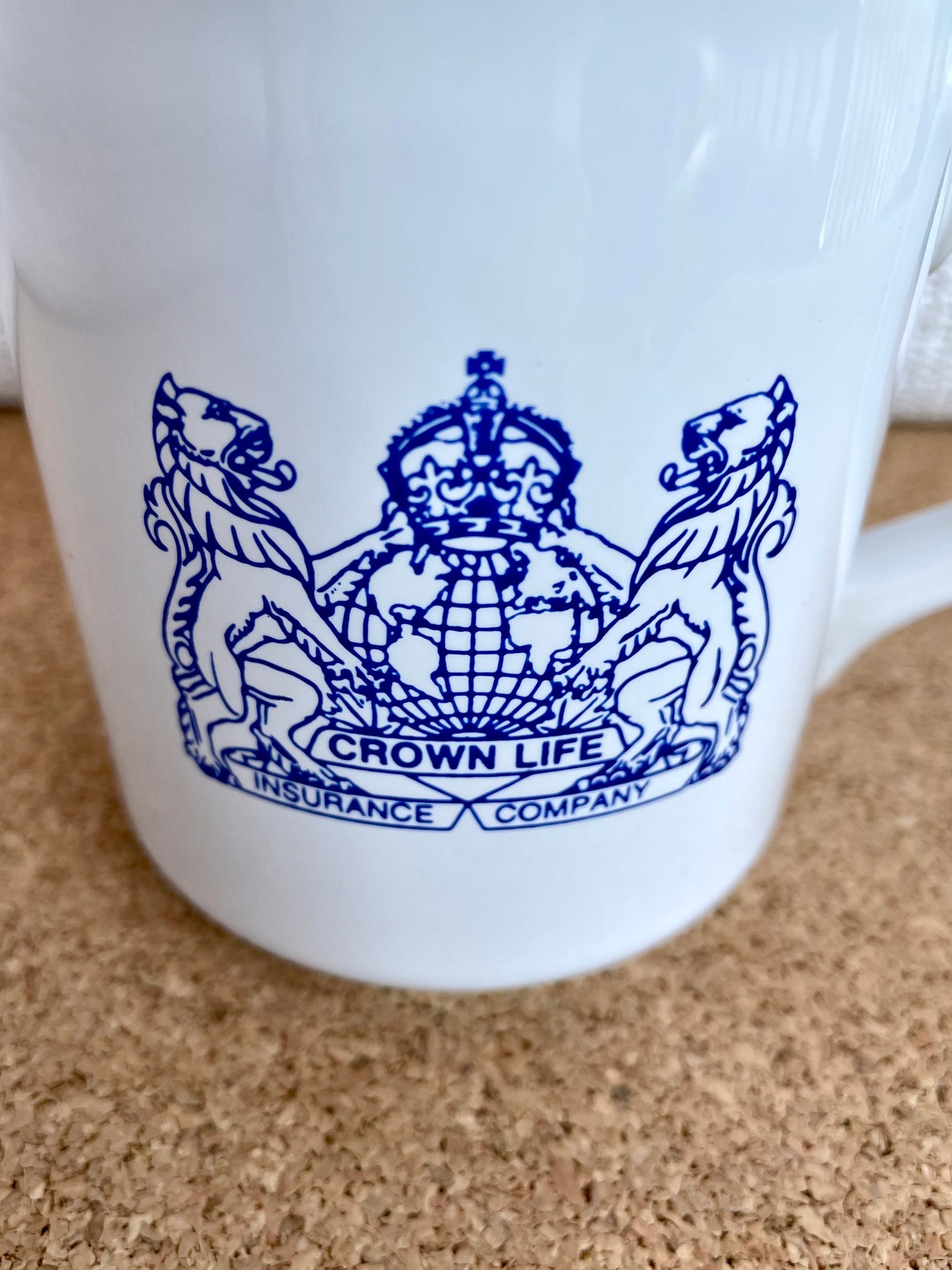Vtg Crown Life Insurance Company Promotional Mug Logo Made Vtg Crown Life Insurance Company Promotional Mug Logo Made