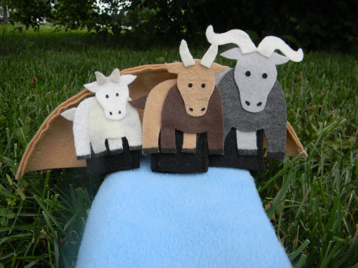 3 Billy Goats Gruff Finger Puppet Play Set Etsy