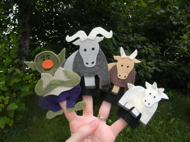 3 Billy Goats Gruff Finger Puppet Play Set Etsy