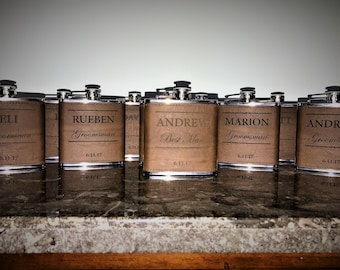Custom Leather & Stainless Steel Engraved Flask.  Perfect gift for Valentine's Day, Weddings, Bachelor Parties, Grooms Men